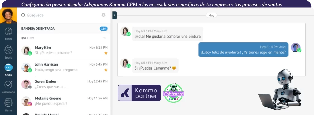 Colchatbot kommo Soporte continuo Estamos siempre disponibles para resolver tus dudas y brindarte asistencia técnica
