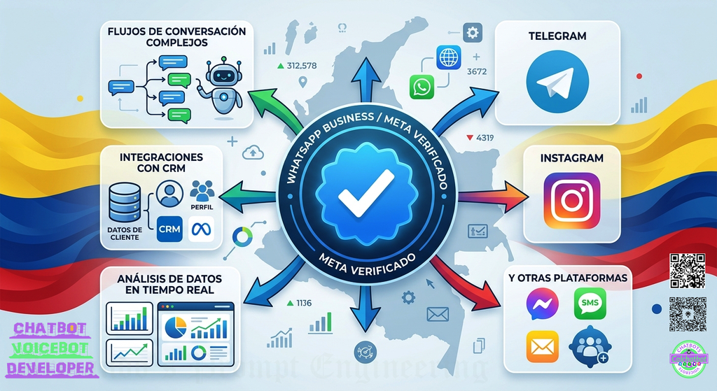 Chatbots IA en Colombia (WhatsApp, Telegram, Meta